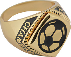 Soccer Chevron Champion Ring- Gold