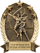 Basketball Gold Star Resin Trophy - Male