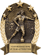 Soccer Gold Star Resin Trophy - Female