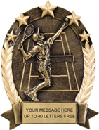 Tennis Gold Star Resin Trophy - Male