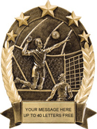 Volleyball Gold Star Resin Trophy - Male