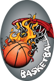 Basketball- Flame Oval Insert