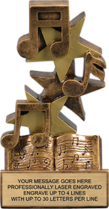 Music Triple Star Resin Trophy