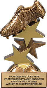 Soccer Triple Star Resin Trophy