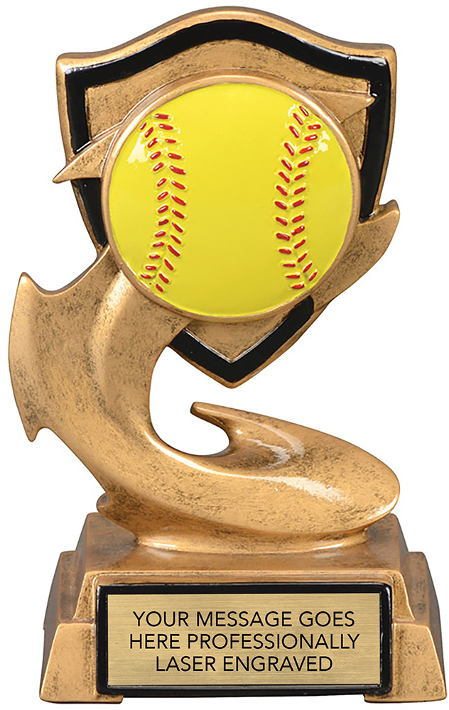 Softball Electric Flame Resin Sculpture Trophy