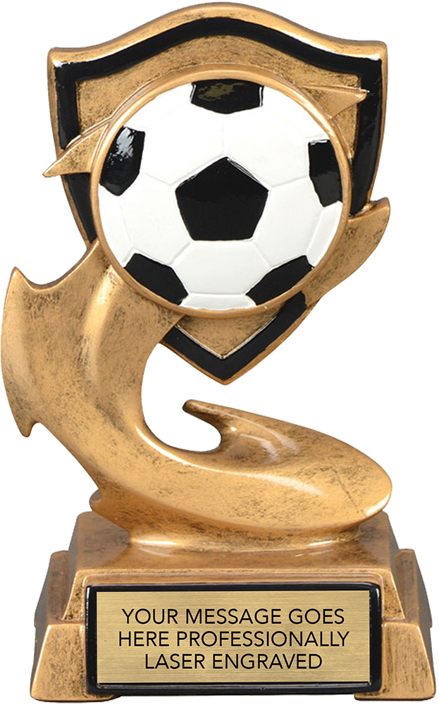 Soccer Electric Flame Resin Sculpture Trophy