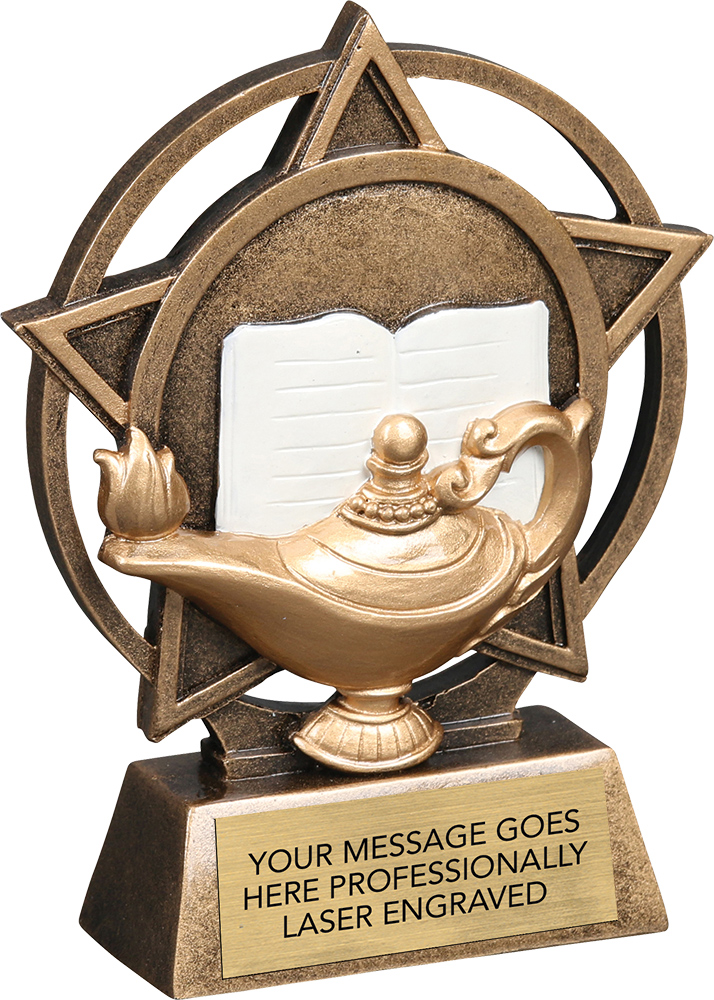 Lamp of Knowledge Orbit Resin Sculpture Trophy