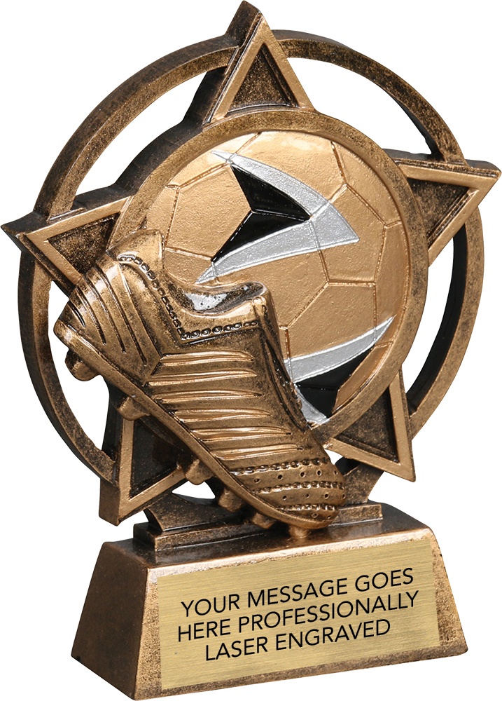 Soccer Orbit Resin Sculpture Trophy