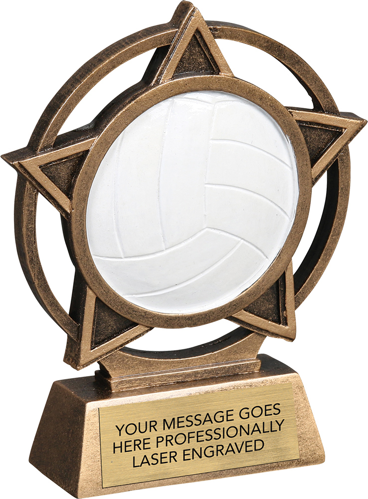 Volleyball Orbit Resin Sculpture Trophy