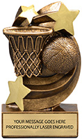 Basketball Star Swirl Resin Trophy