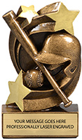 Baseball Star Swirl Resin Trophy