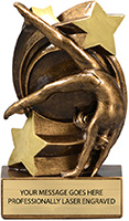 Gymnastics Female Star Swirl Resin Trophy