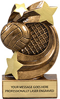 Volleyball Star Swirl Resin Trophy
