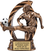 Soccer Male Star Flame Resin Trophy