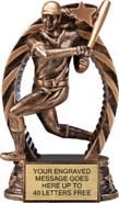 Softball Star Flame Resin Trophy