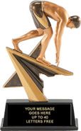 Swimming Male Star Power Resin Trophy