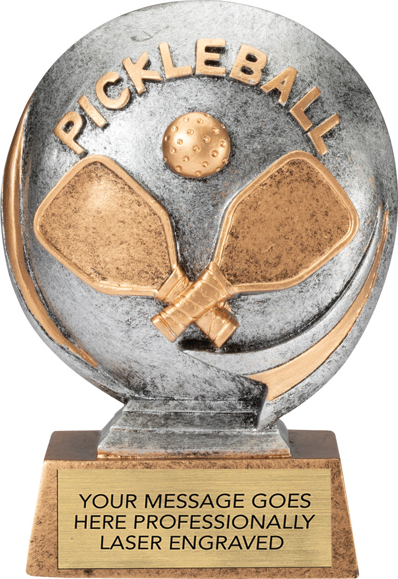 Pickleball Round 3D Sport Resin Trophy