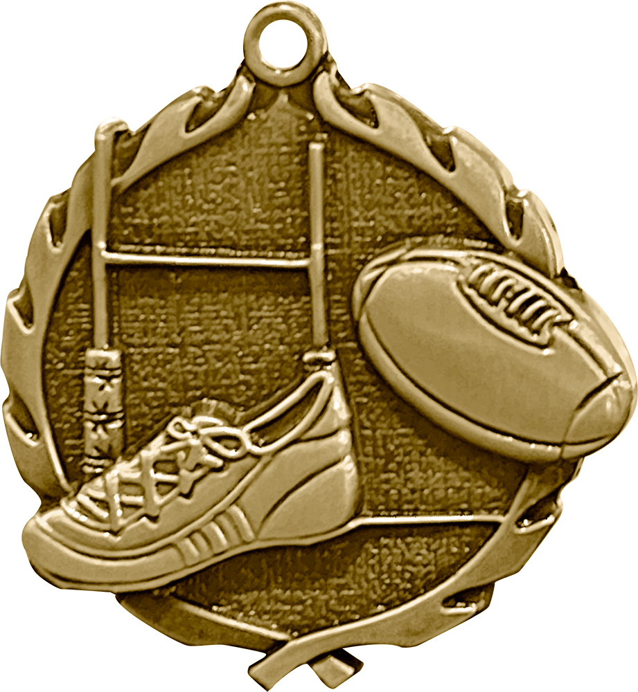 1.75 inch Rugby Wreath Medal