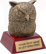Owl Mascot Resin Themes Trophy