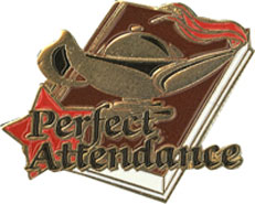 Star Student Award Pins- Perfect Attendance