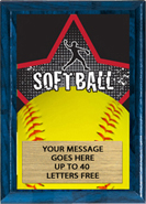 Softball Full Color Star Plaque