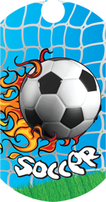 Soccer- Flame Dog Tag Insert