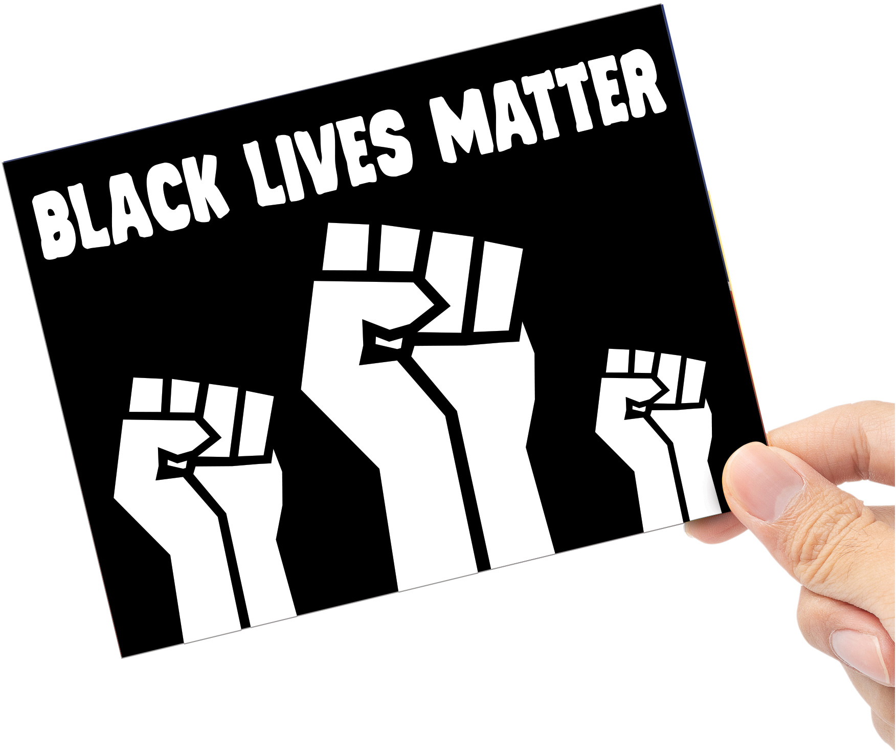 Black Lives Matter Fists in the Air Vinyl Sticker - 6 x 4.5 inch