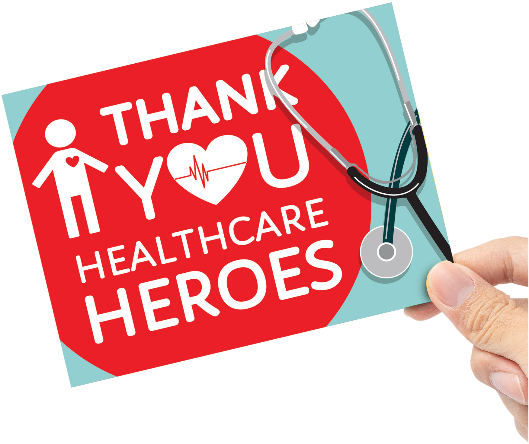 Thank You Healthcare Heroes Vinyl Sticker - 6 x 4.5 inch