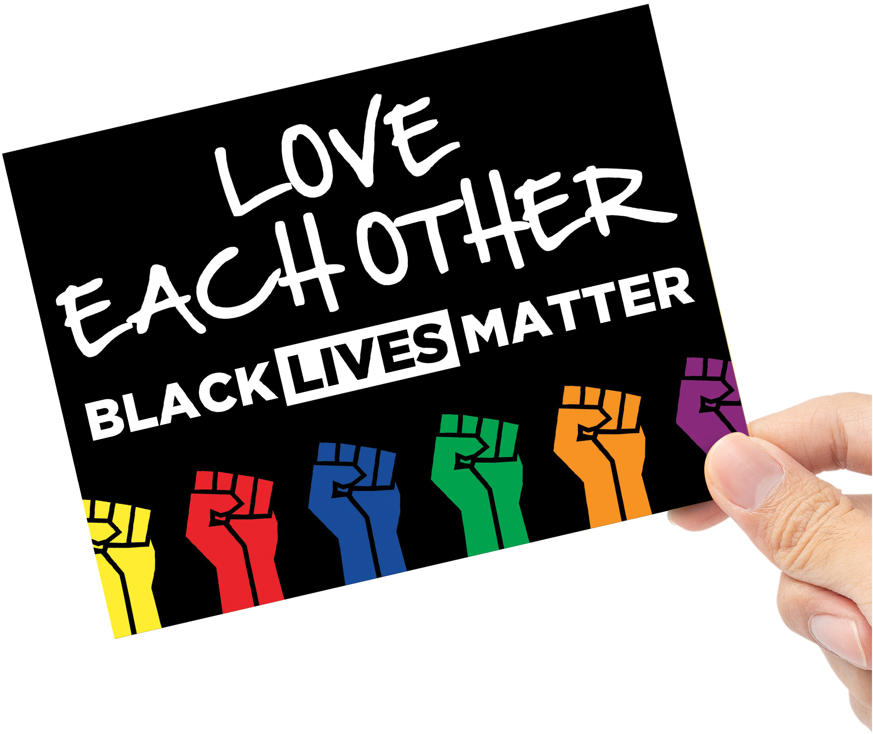 Love Each Other - Black Lives Matter Flag Vinyl Sticker - 6 x 4.5 inch