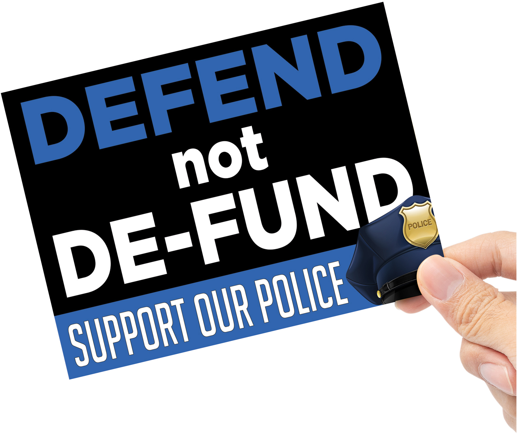 Defend Not De-Fund Flag Vinyl Sticker - 6 x 4.5 inch