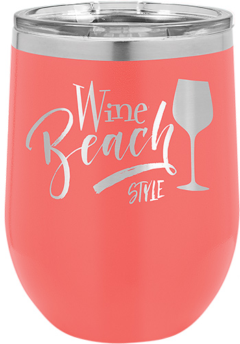 Polar Camel Vacuum Insulated Stemless Wine Glass - Coral