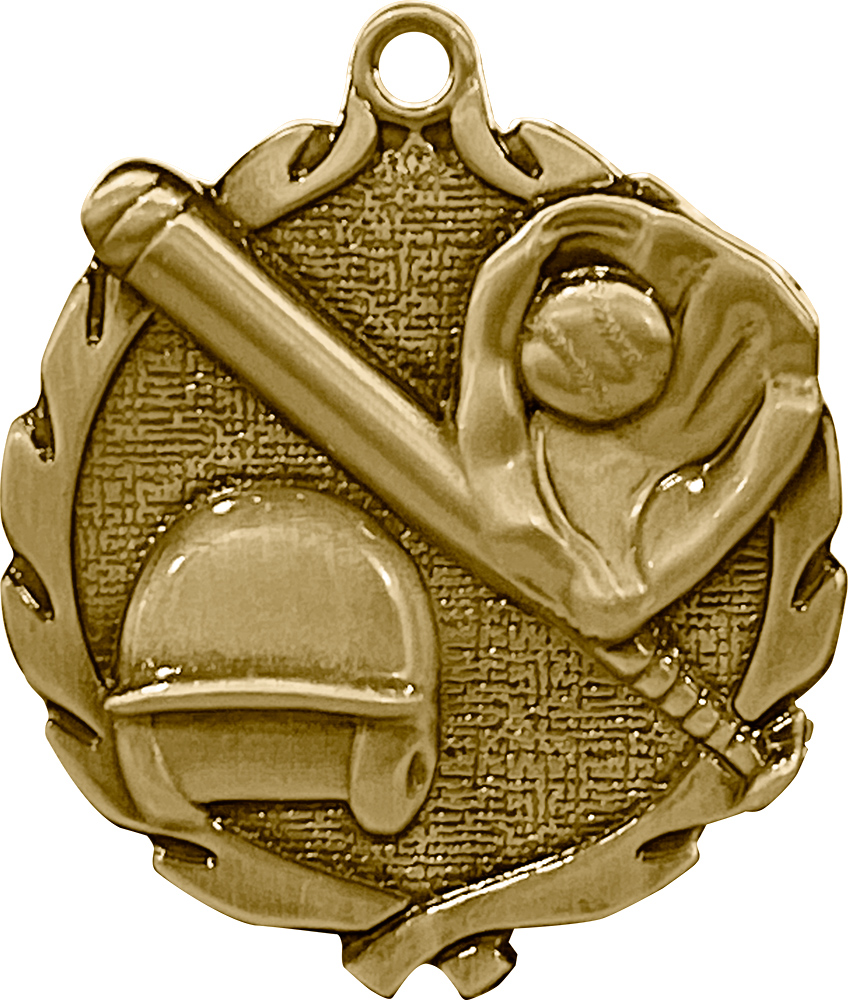 1.75 inch Softball Wreath Medal