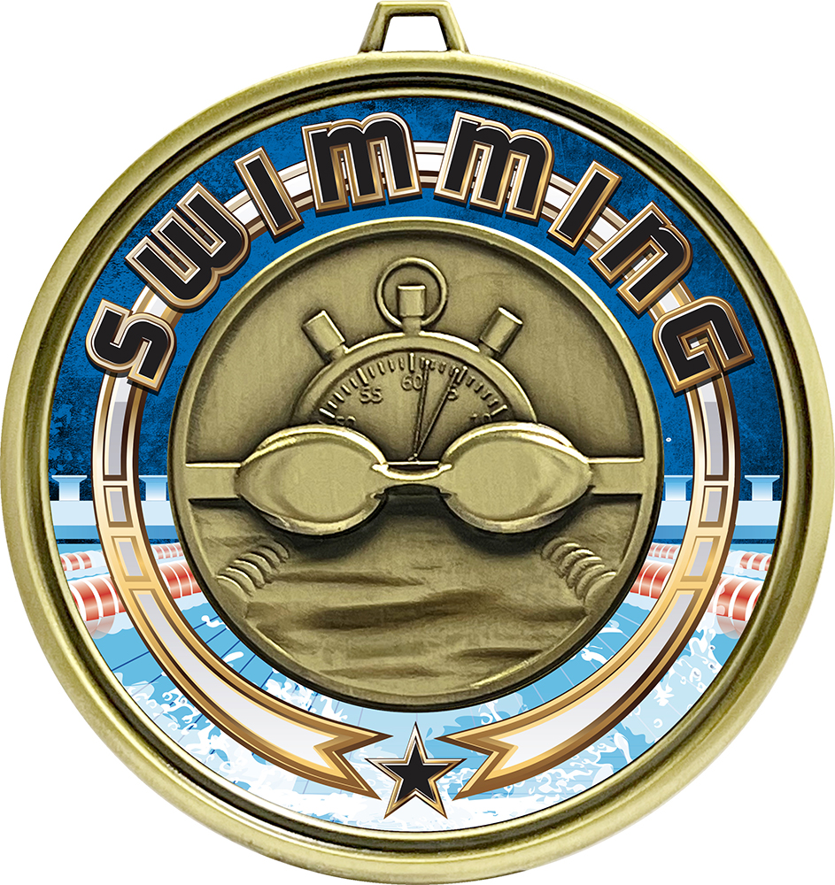 3 inch Eclipse Insert Medal - Swimming