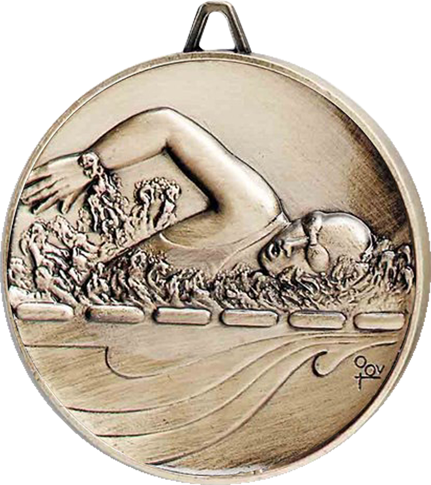 2.5 inch Premium Satin Finish Medal - Swimming Female