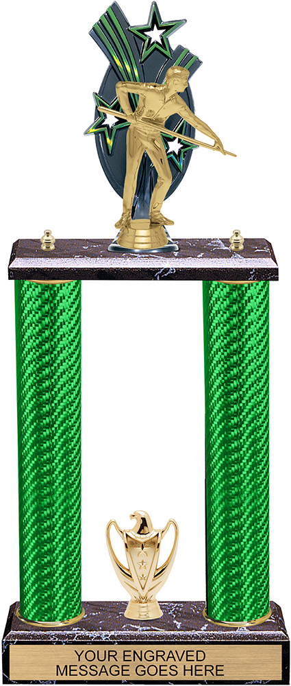 Triple Star Backdrop Two-Post Trophy - 19 inch