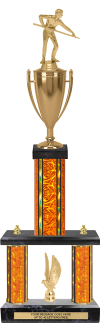 Two-Post Trophy w/ Rectangle/Oval Center Column w/ Cup