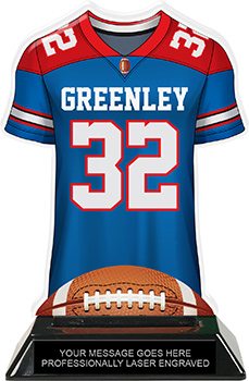 Football Jersey Colorix-T Acrylic Trophy- Red White & Blue