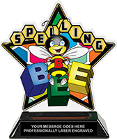 Spelling Bee Colorix-T Acrylic Trophy - 6.25 inch