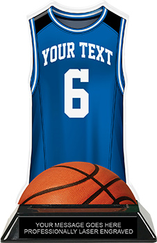 Basketball Jersey Colorix-T Acrylic Trophy- Blue