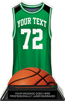 Basketball Jersey Colorix-T Acrylic Trophy- Green