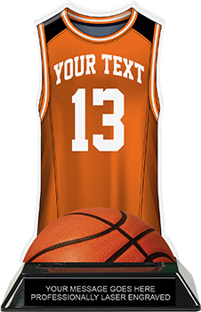 Basketball Jersey Colorix-T Acrylic Trophy- Orange