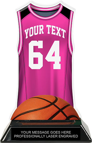 Basketball Jersey Colorix-T Acrylic Trophy- Pink