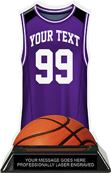 Basketball Jersey Colorix-T Acrylic Trophy- Purple