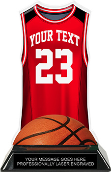 Basketball Jersey Colorix-T Acrylic Trophy- Red