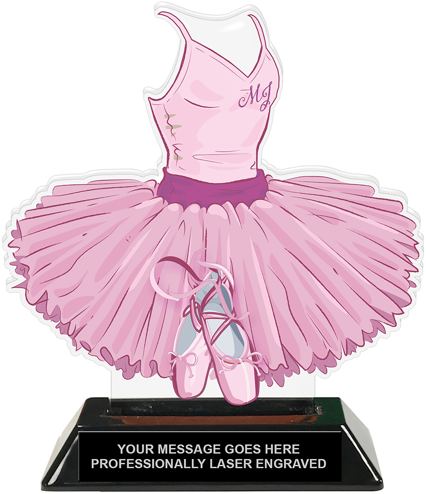 Ballet Tutu & Bodice Colorix-T Acrylic Trophy - Pink
