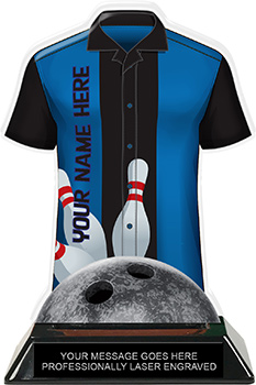 Bowling Shirt Colorix-T Acrylic Trophy- Blue