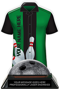 Bowling Shirt Colorix-T Acrylic Trophy- Green