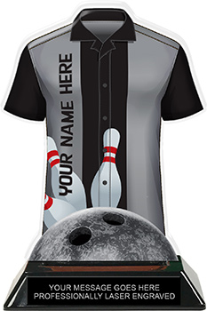Bowling Shirt Colorix-T Acrylic Trophy- Gray