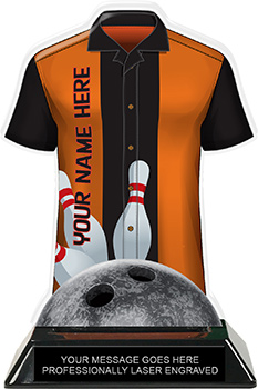 Bowling Shirt Colorix-T Acrylic Trophy- Orange