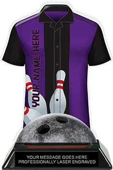 Bowling Shirt Colorix-T Acrylic Trophy- Purple